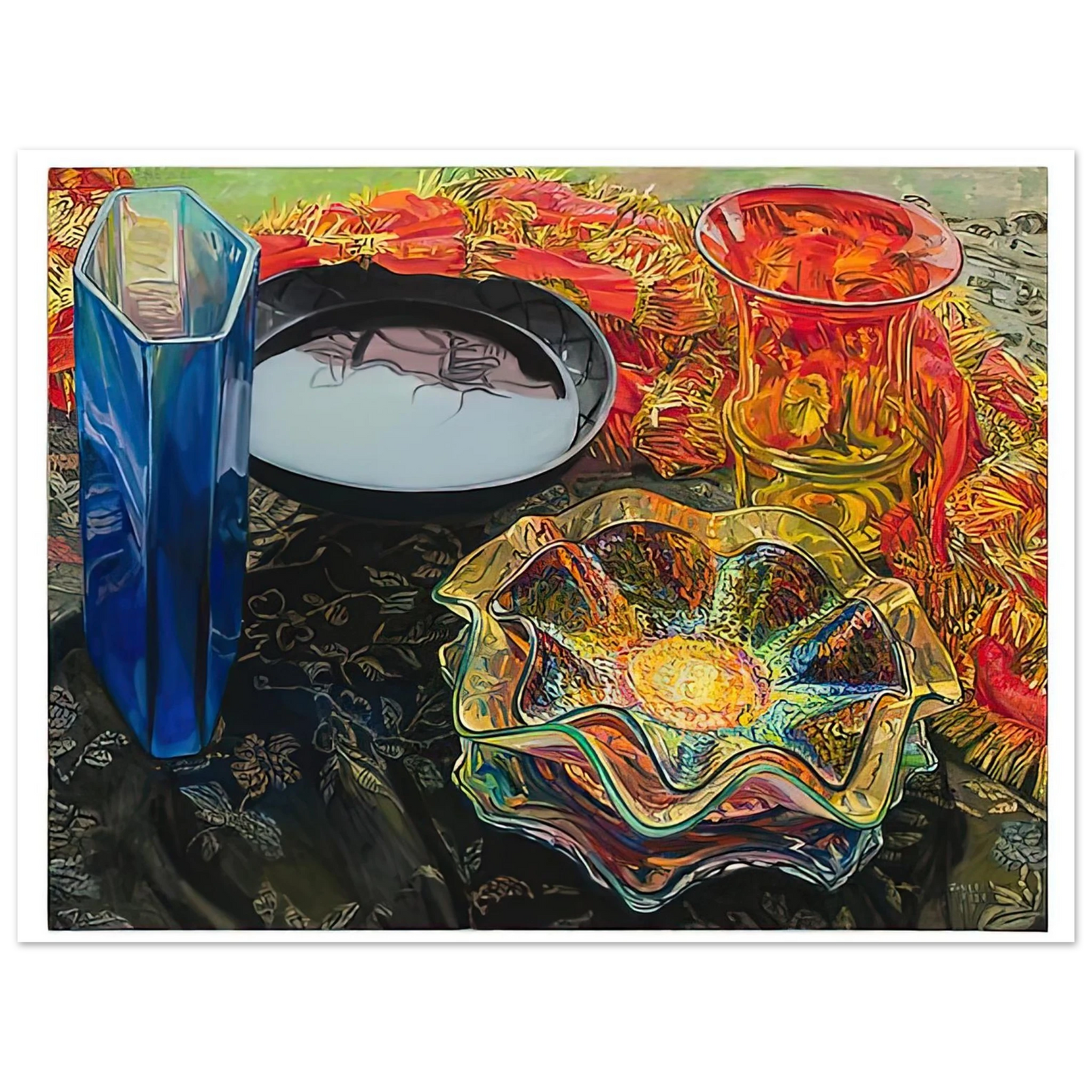 Janet Fish - BLACK BOWL RED SCARF 2007 Fine Art Poster - Default Title