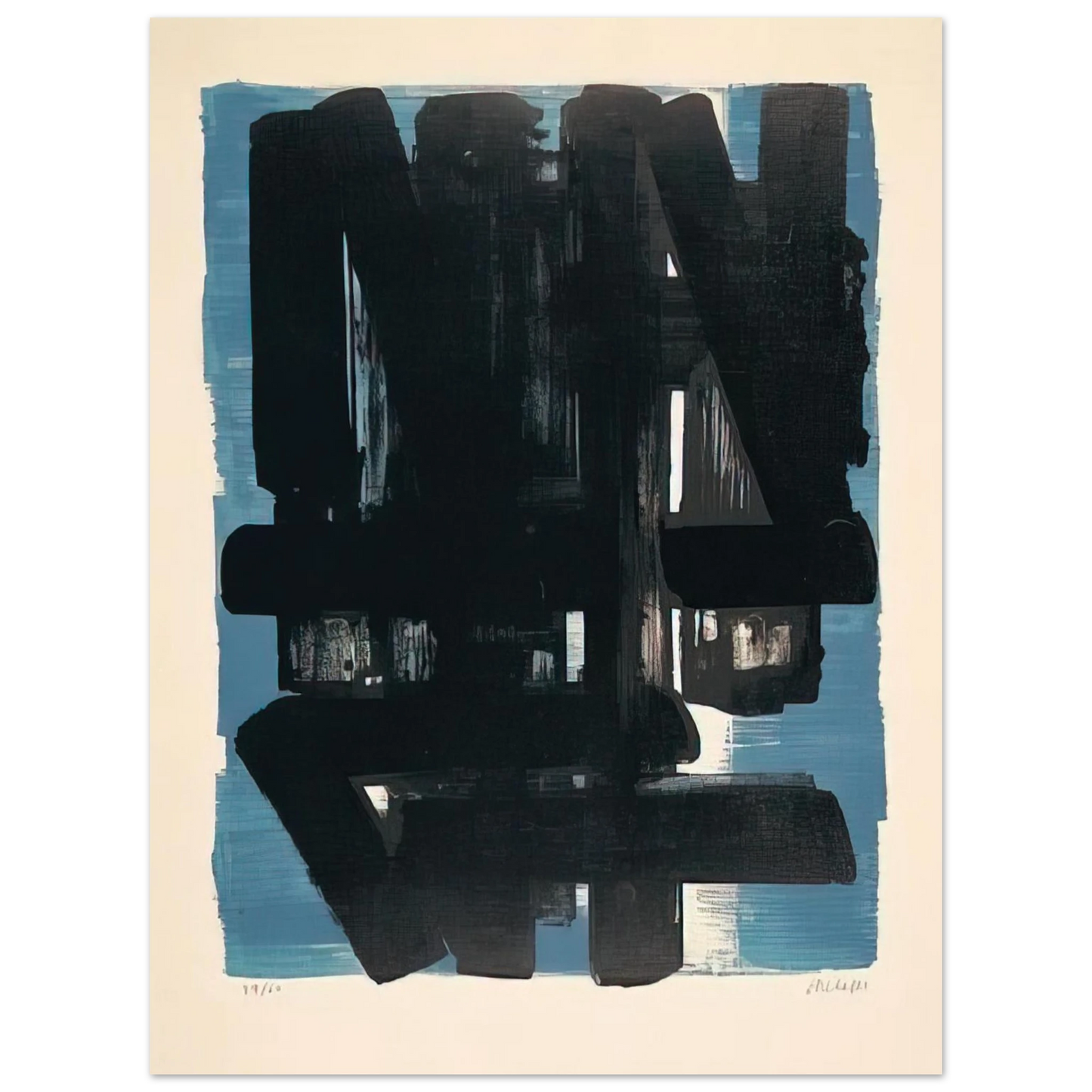 Pierre Soulages - Lithographie No. 5 - 1957 Fine Art Poster - Default Title