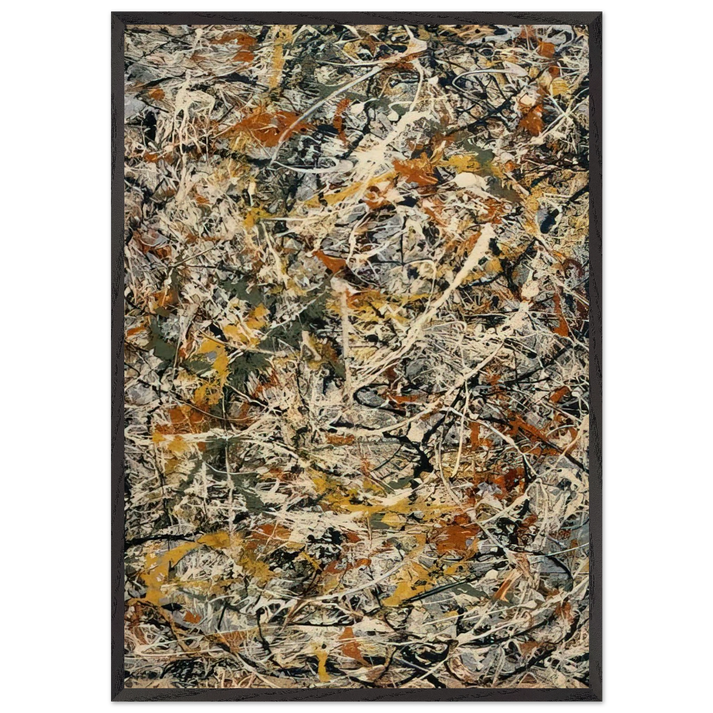 NUMBER 3 1 - Jackson Pollock 70x100 cm / 28x40 inches Framed Art Print – Black Wooden Frame