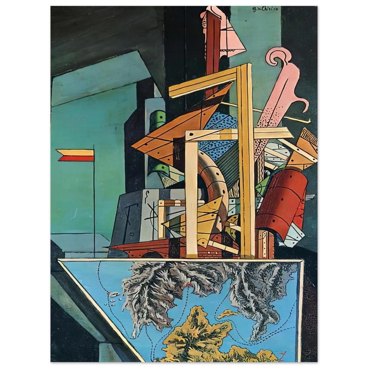 Giorgio de Chirico - THE MELANCHOLY OF DEPARTURE 1916 1 Fine Art Poster - Default Title