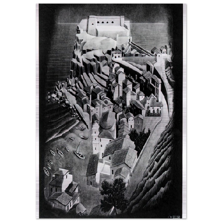 SCILLA CALABRIA JANUARY 1931 1931 - MC Escher Brushed Aluminum Print - 70x100 cm / 28x40 inches | MC Escher Aluminum Print | MC Escher Prints