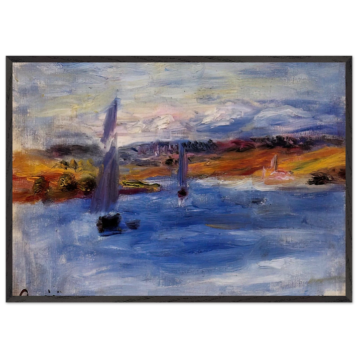 SAILBOATS N2 - Pierre-Auguste Renoir 70x100 cm / 28x40 inches Framed Art Print – Black Wooden Frame