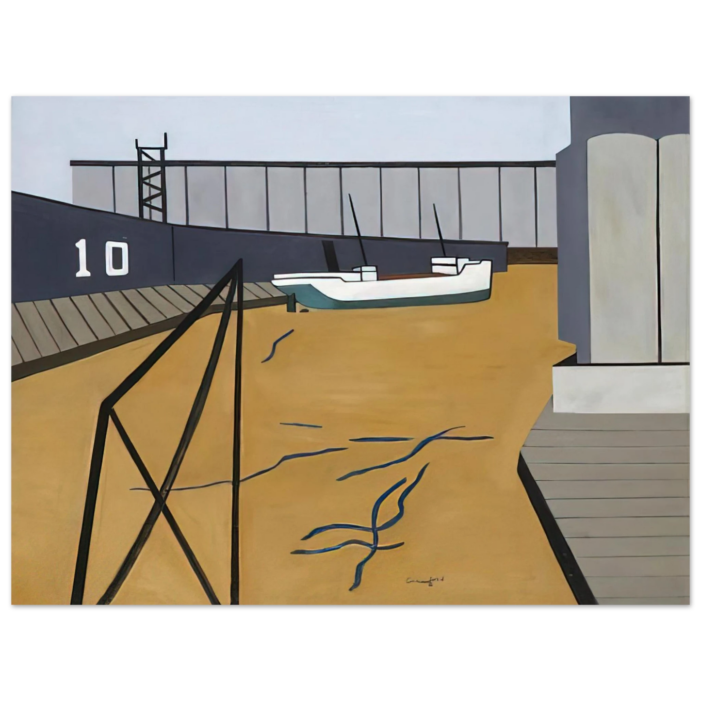 Ralston Crawford - Boat and Grain Elevators - 1942 Fine Art Poster - Default Title