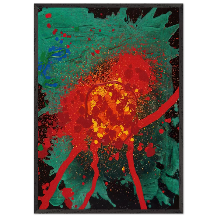 Blood Feud - 28807 - 2007 - John Hoyland 70x100 cm / 28x40 inches Framed Art Print – Black Wooden Frame