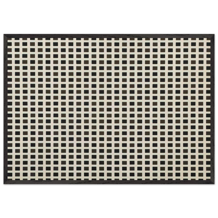 Repartition reguliere de carres - 1971 - Francois Morellet 70x100 cm / 28x40 inches Framed Art Print – Black Wooden Frame