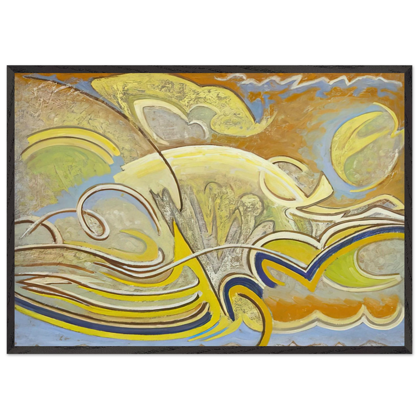 Abstraction 30 - 1955 - Lawren Harris 70x100 cm / 28x40 inches Framed Art Print – Black Wooden Frame