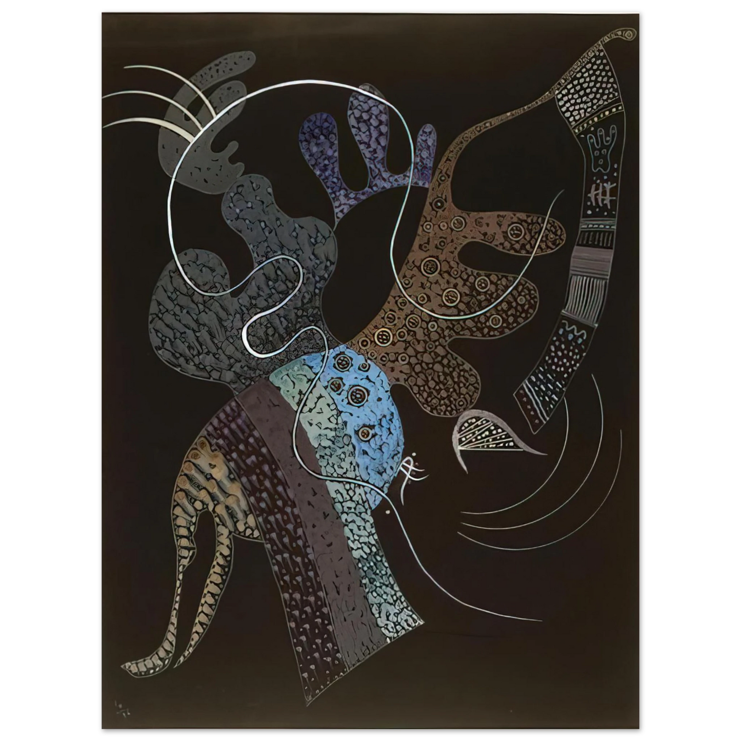 Wassily Kandinsky - WHITE LINE 1936 Fine Art Poster - Default Title