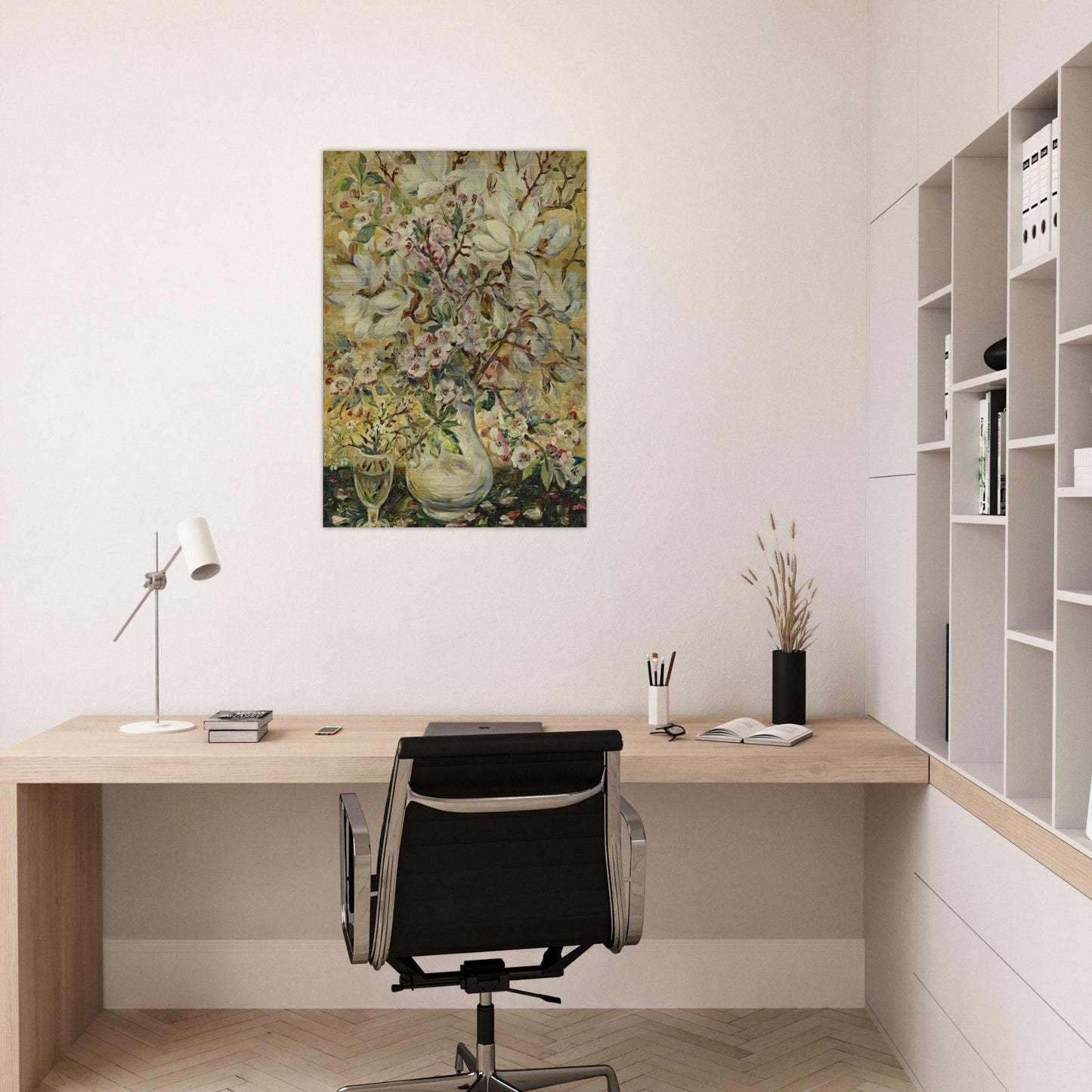 Flower vase - Post-Impressionism - Natalia Goncharova Brushed Aluminum Print - 70x100 cm / 28x40 inches | Natalia Goncharova Aluminum Print | Natalia Goncharova Prints