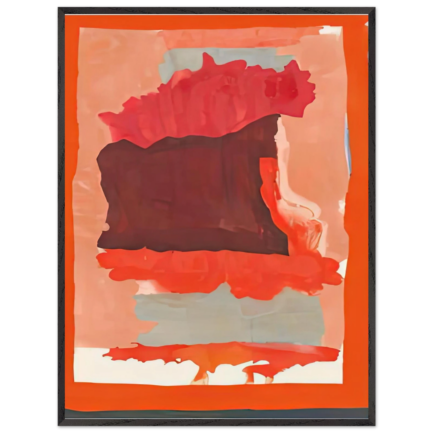 Helen Frankenthaler - Cape Orange, 1964- Wall Art - 21x29.7 cm / 8x12" - Premium Wooden Framed Poster With Fine Art Paper - White frame