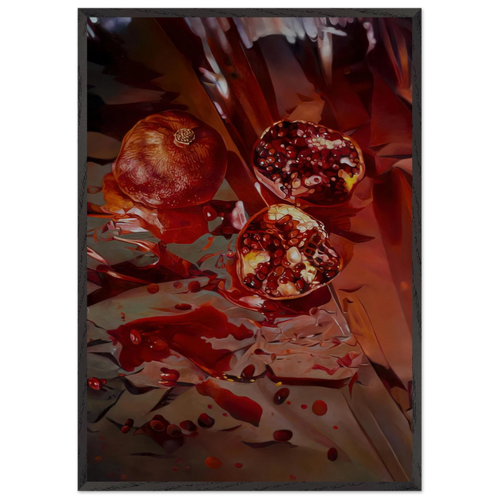 Threads of Scarlet Pieces of Pomegranate - 2005 - Mary Pratt 70x100 cm / 28x40 inches Framed Art Print – Black Wooden Frame