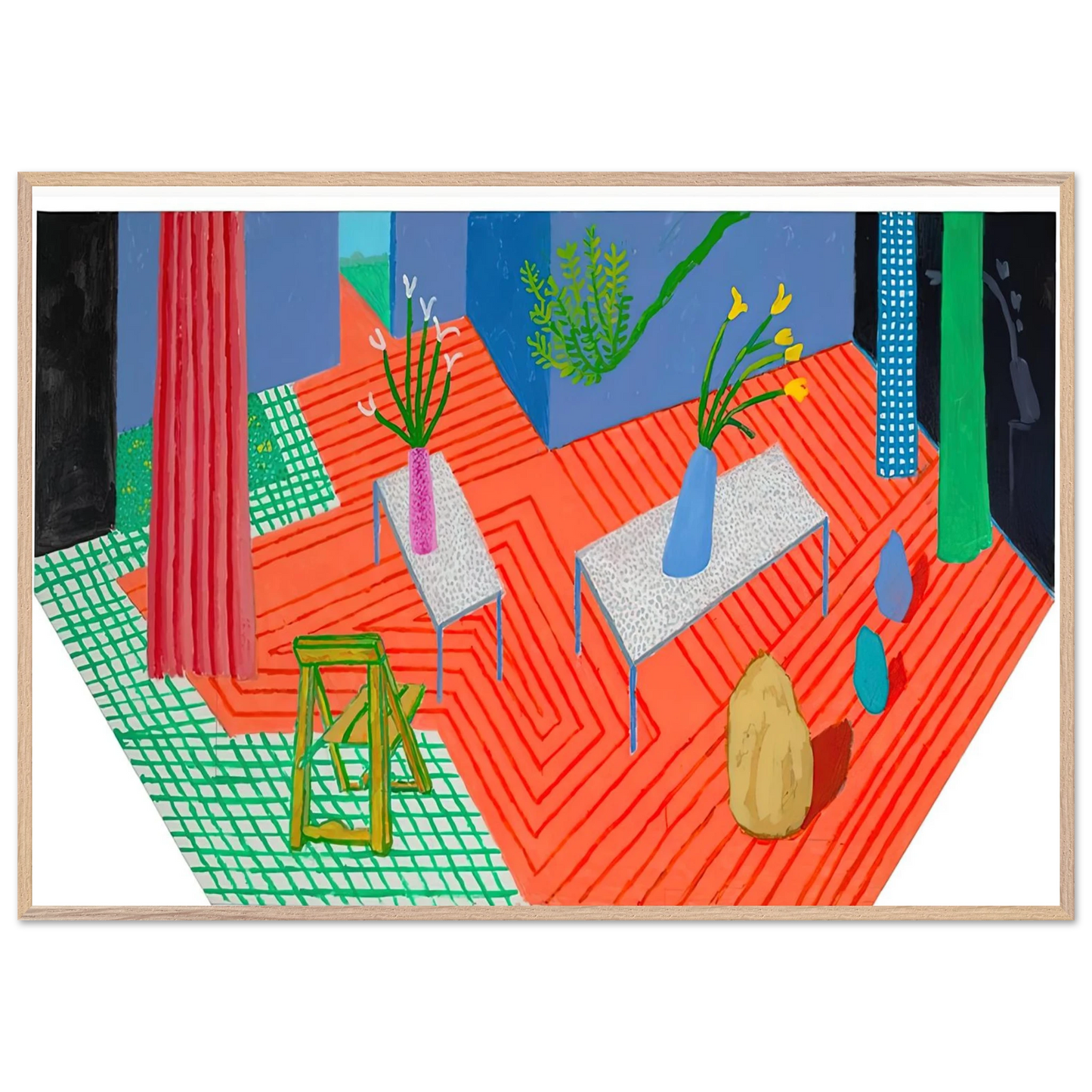 David Hockney - David Hockney Wall art - A3 (29.7 x 42 cm) - Premium Wooden Framed Poster With Fine Art Paper-canvas - Wood frame