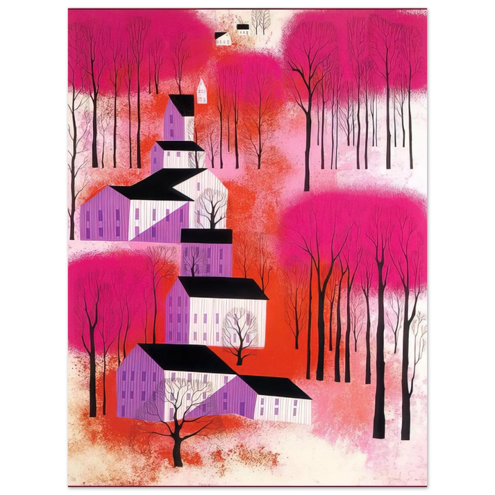 Eyvind Earle - Autumn Sunset 75x100 cm / 30x40inches Fine Art Poster
