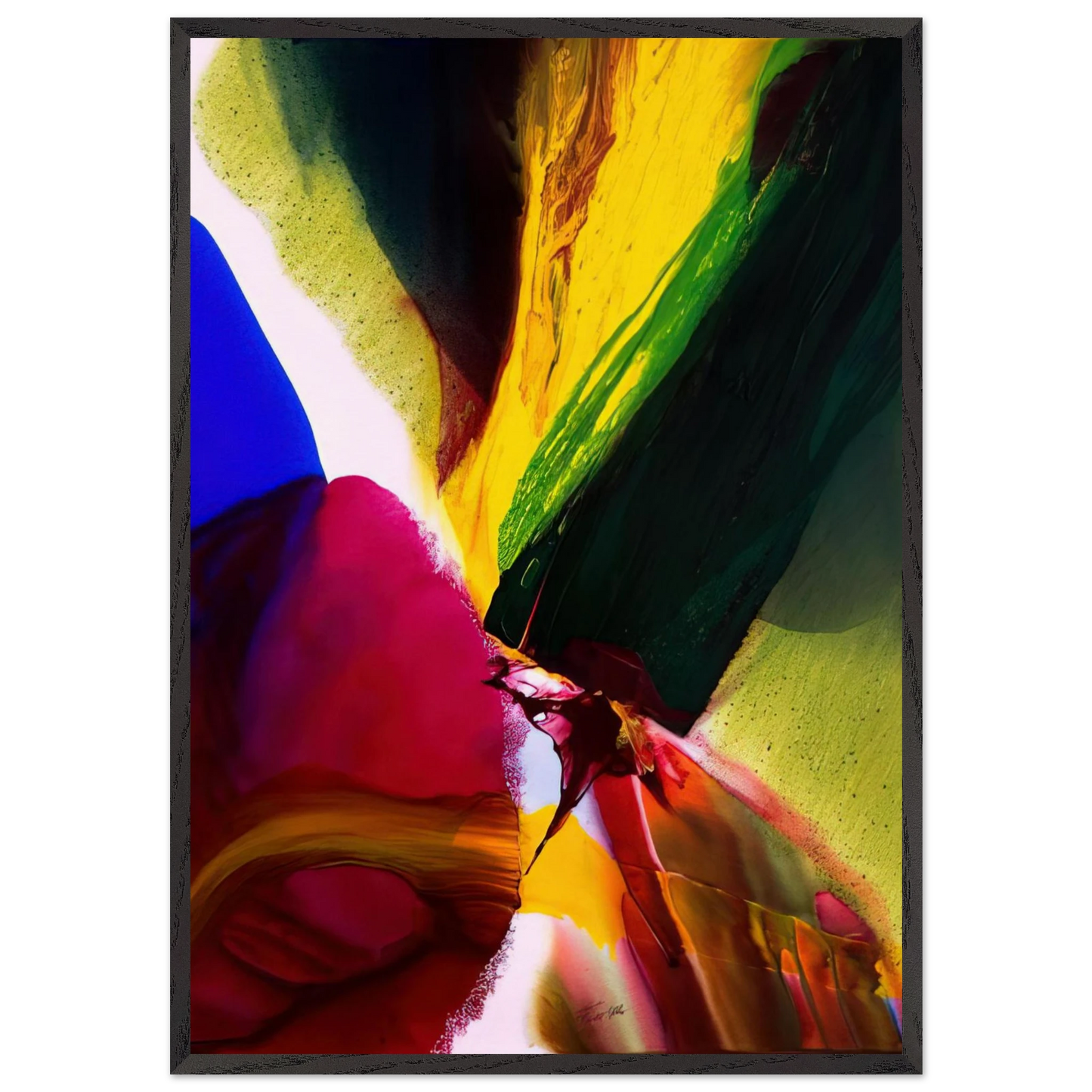 Phenomena Phoenix Equinox - 2006 - Paul Jenkins 70x100 cm / 28x40 inches Framed Art Print – Black Wooden Frame