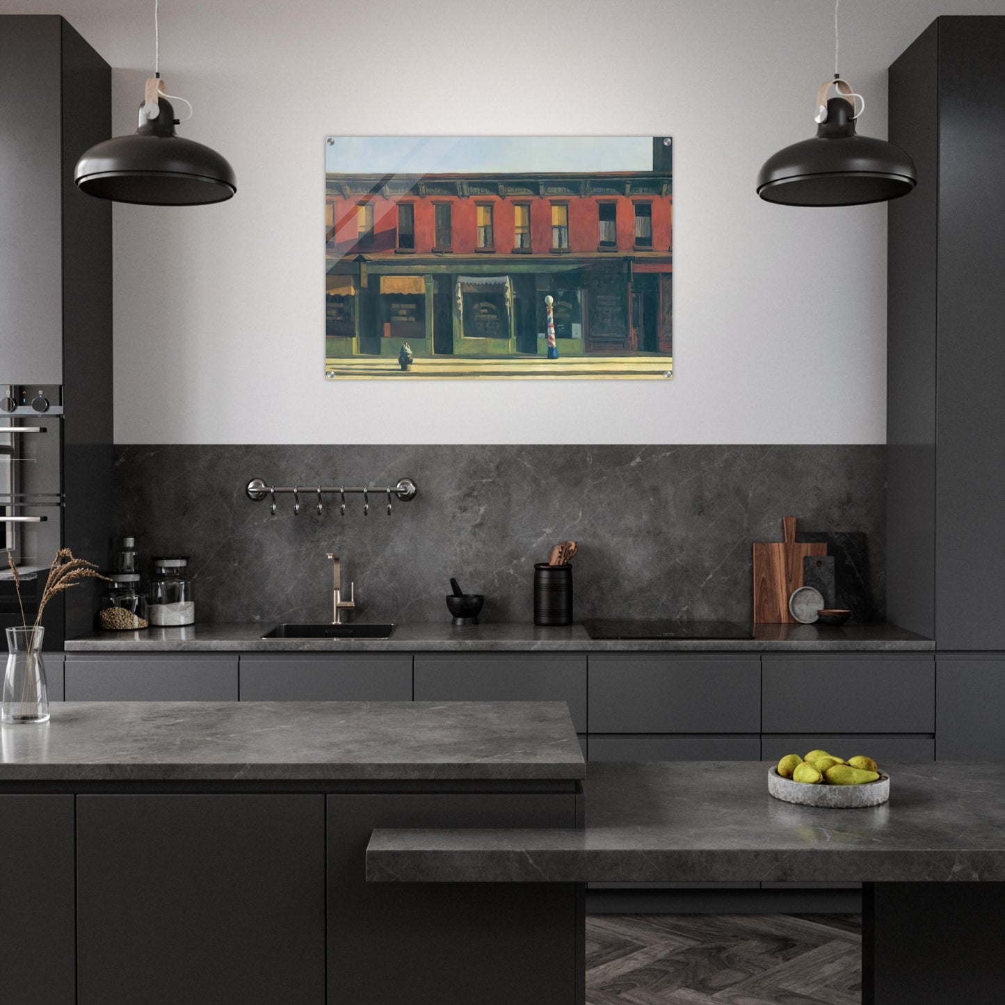 Early Sunday Morning - Edward Hopper Acrylic Print - 70x100 cm / 28x40″ inches