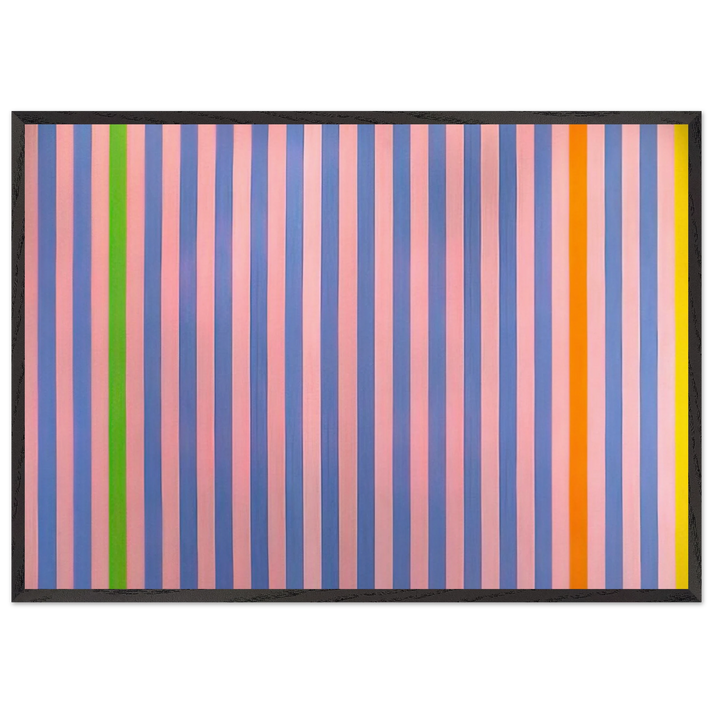 Sweet Score-Skylark - 1960 - Gene Davis 70x100 cm / 28x40 inches Framed Art Print – Black Wooden Frame