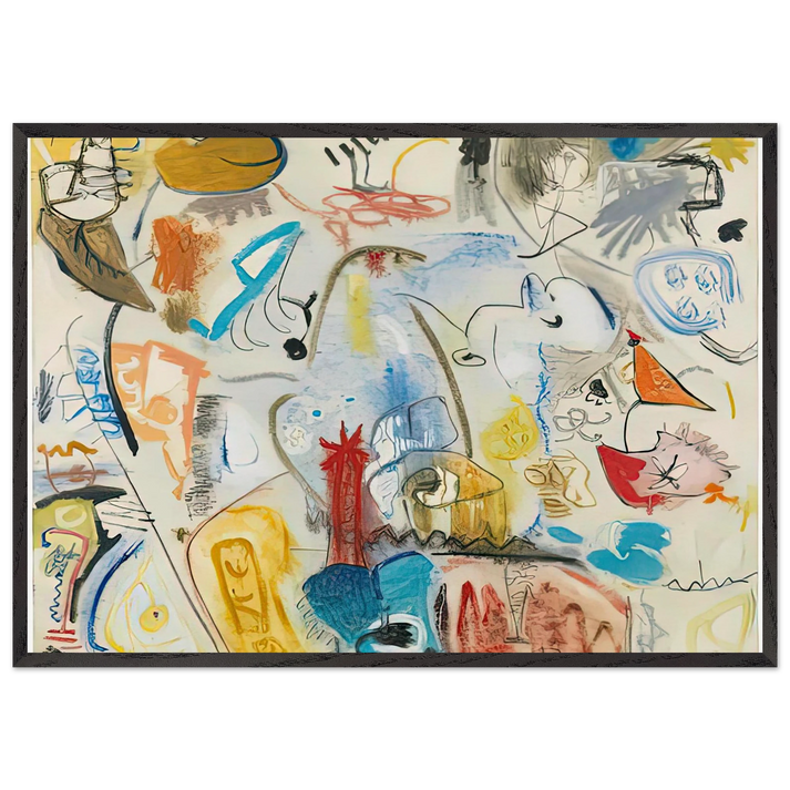 Circus Landscape 1951- - Helen Frankenthaler 70x100 cm / 28x40 inches Framed Art Print – Black Wooden Frame