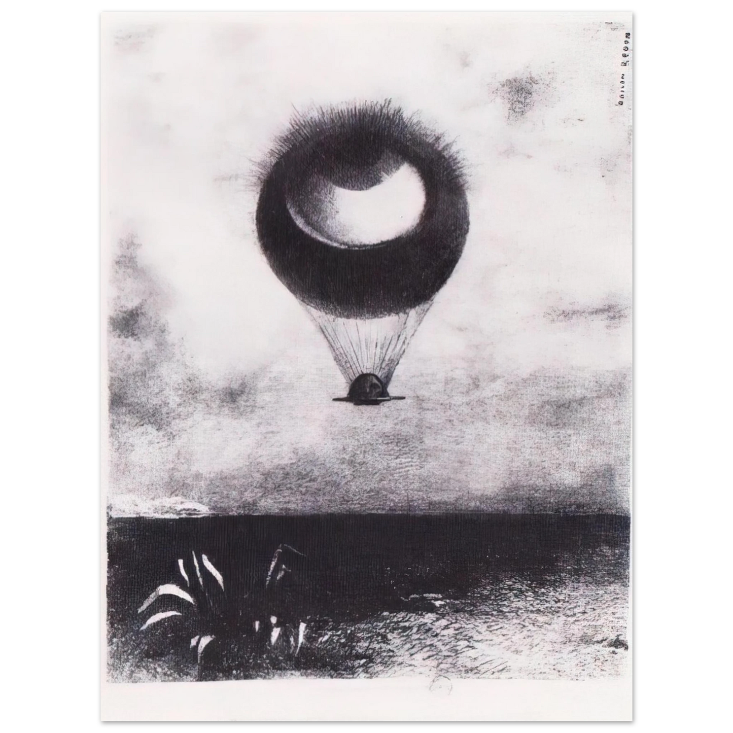 Odilon Redon - THE EYE LIKE A STRANGE BALLOON GOES TO INFINITY 1882 Fine Art Poster - Default Title