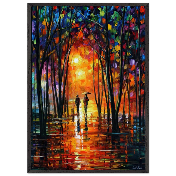 Leonid Afremov N18 - Leonid Afremov 70x100 cm / 28x40 inches Framed Art Print – Black Wooden Frame