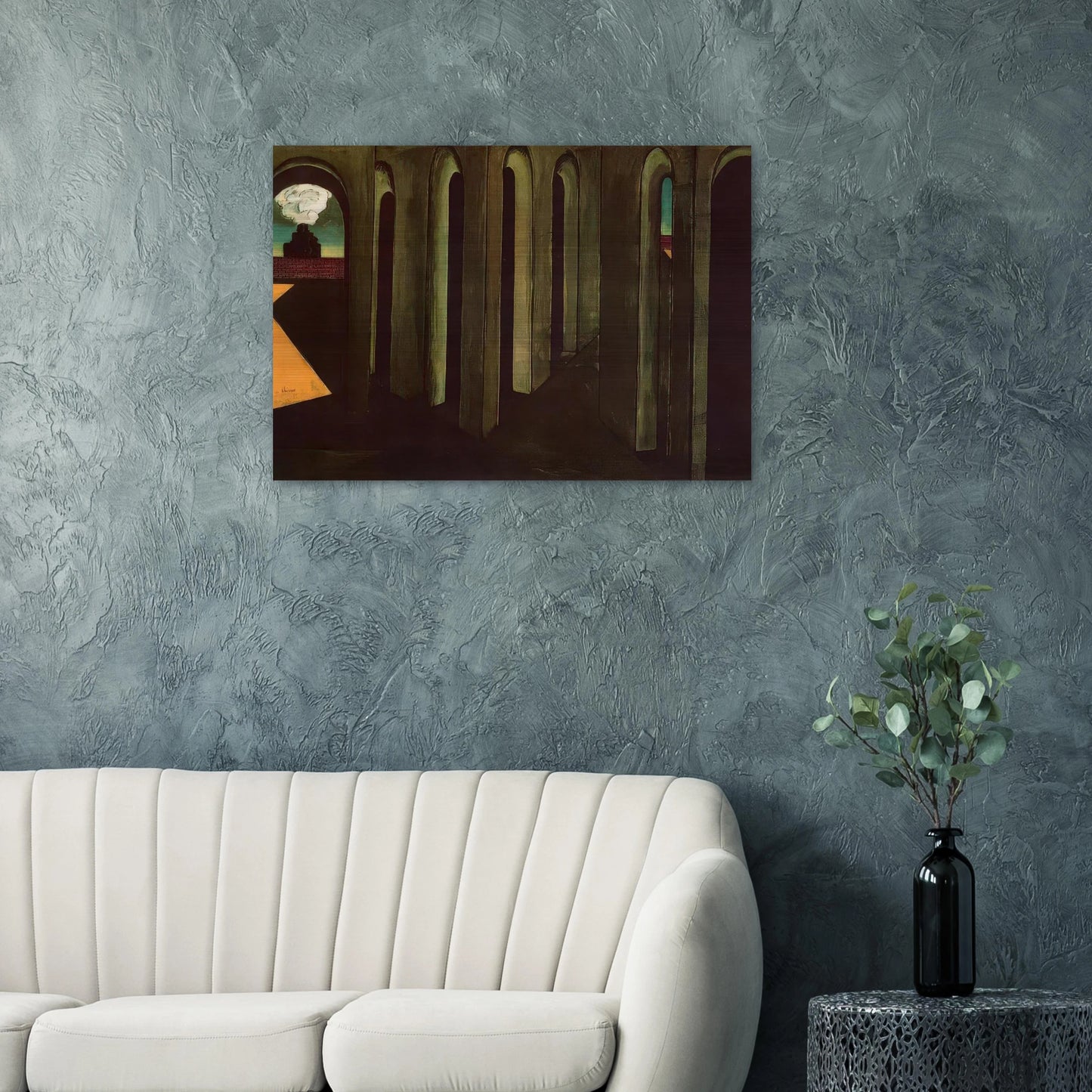 THE ANXIOUS JOURNEY 1913 - Giorgio de Chirico Brushed Aluminum Print - 70x100 cm / 28x40 inches | Giorgio de Chirico Aluminum Print | Giorgio de Chirico Prints