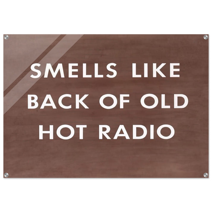 SMELLS LIKE BACK OF OLD HOT RADIO 1976 - Edward Ruscha Acrylic Print - 70x100 cm / 28x40″ inches