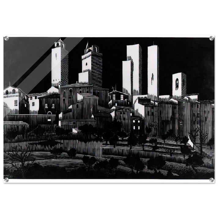 SAN GIMIGNANO - MC Escher Acrylic Print - 70x100 cm / 28x40″ inches | Maurits Cornelis Escher Prints