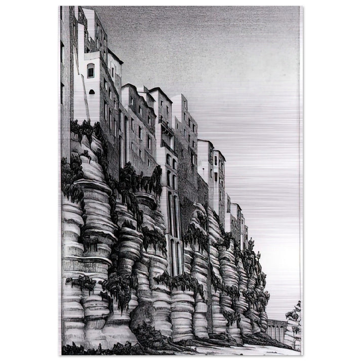 TROPEA CALABRIA - MC Escher Brushed Aluminum Print - 70x100 cm / 28x40 inches | MC Escher Aluminum Print | MC Escher Prints