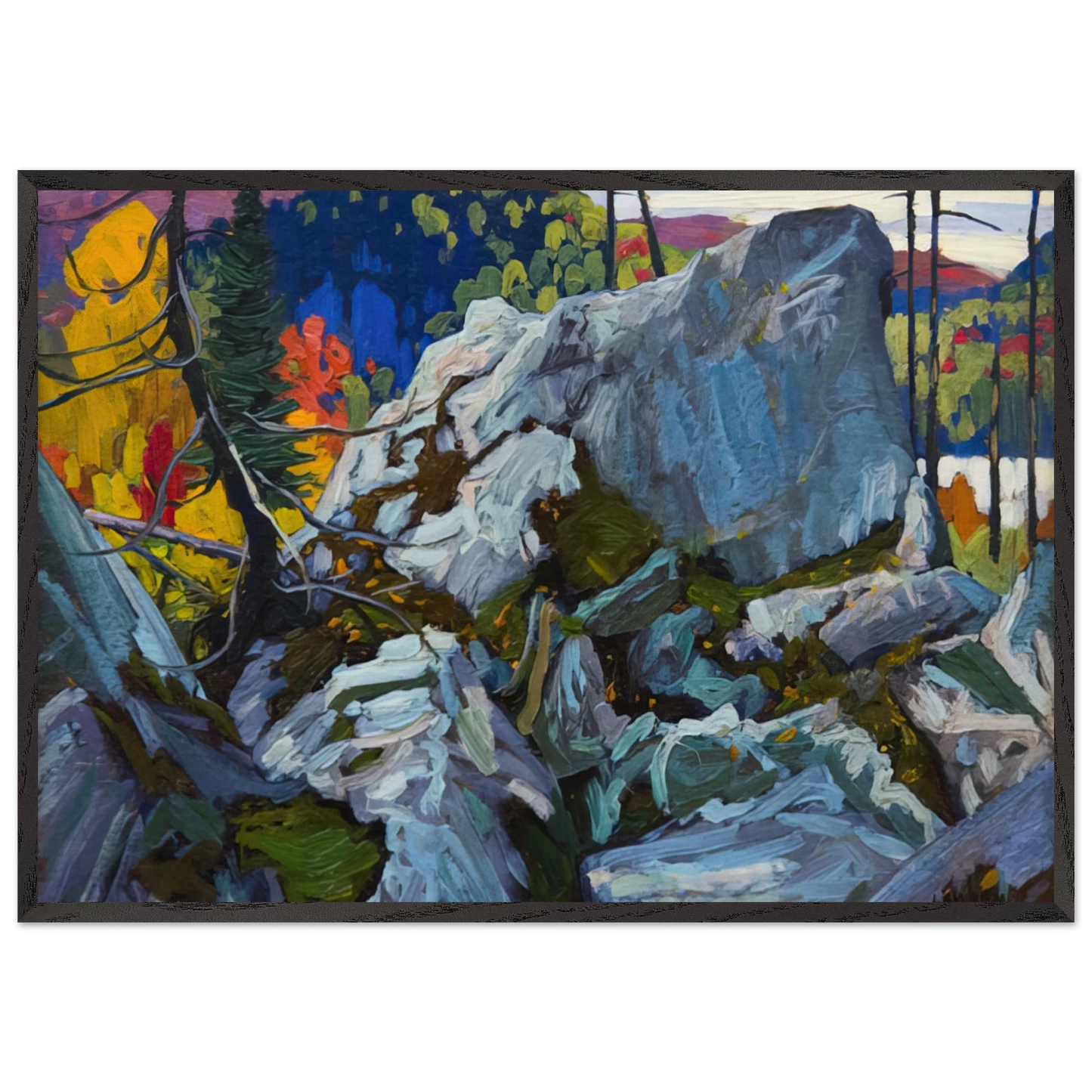 Autumn Batchewana - 1918 - Lawren Harris 70x100 cm / 28x40 inches Framed Art Print – Black Wooden Frame