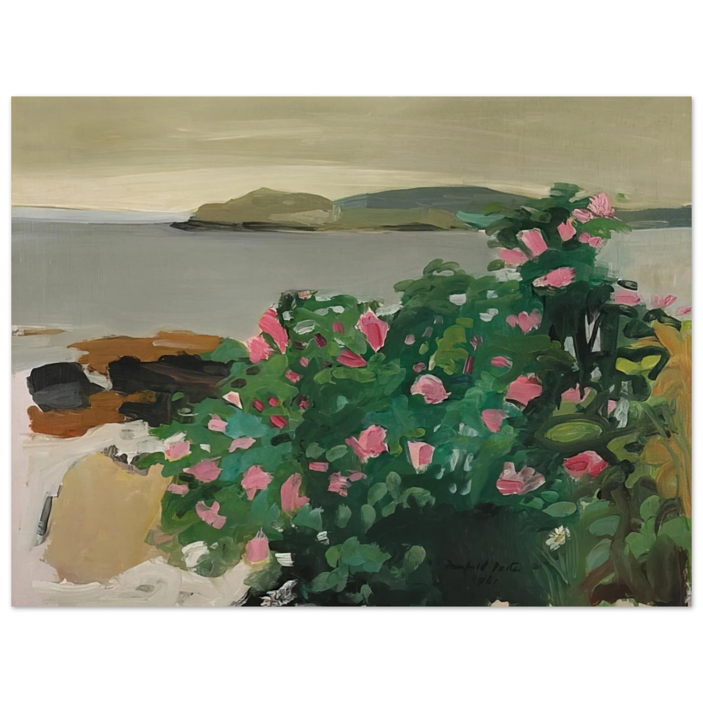 Fairfield Porter - WILD ROSES 1961 Fine Art Poster - Default Title