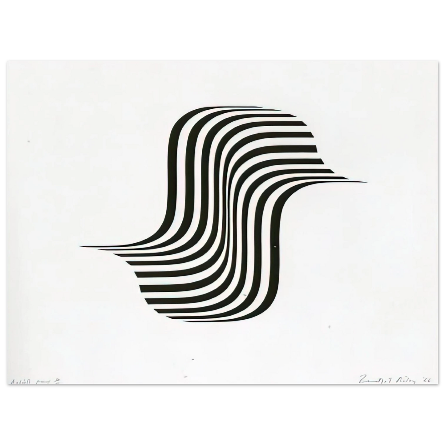 Bridget Riley - UNTITLED WINGED CURVE 1966 Fine Art Poster - Default Title