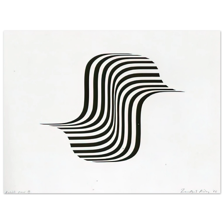 Bridget Riley - UNTITLED WINGED CURVE 1966 75x100 cm / 30x40inches Fine Art Poster