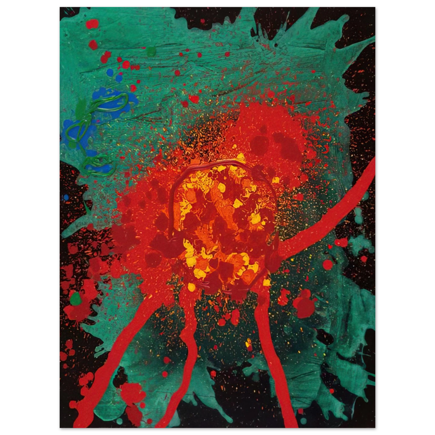 John Hoyland - Blood Feud - 28.8.07 - 2007 Fine Art Poster - Default Title