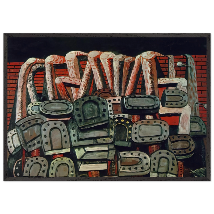 ANCIENT WALL - Philip Guston 70x100 cm / 28x40 inches Framed Art Print – Black Wooden Frame