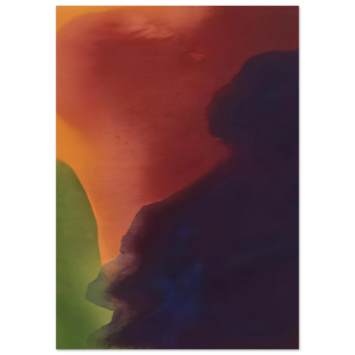 Helen Frankenthaler - Blue Atmosphere III - 1963 Wall art - 20x25 cm / 8x10 inches - Premium Wooden Framed Poster With Fine Art Paper - White frame