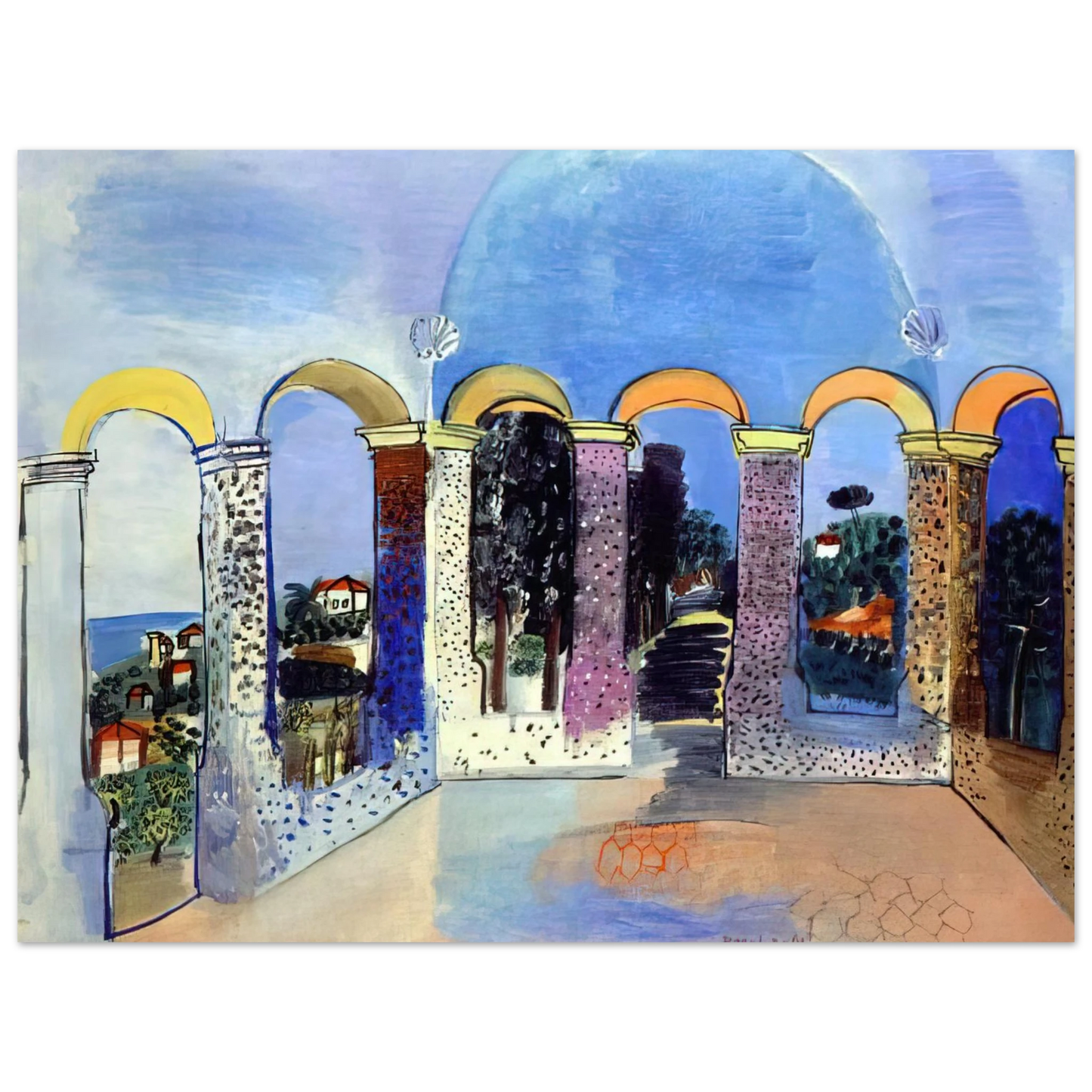 Raoul Dufy - ARCADES AT VALLAURIS 1927 Fine Art Poster - Default Title
