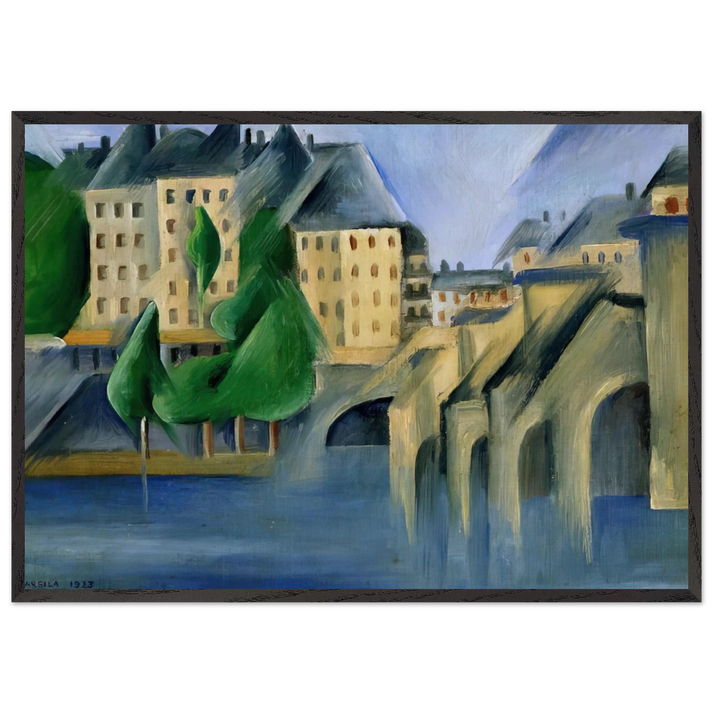 New Bridge - Tarsila do Amaral 70x100 cm / 28x40 inches Framed Art Print – Black Wooden Frame
