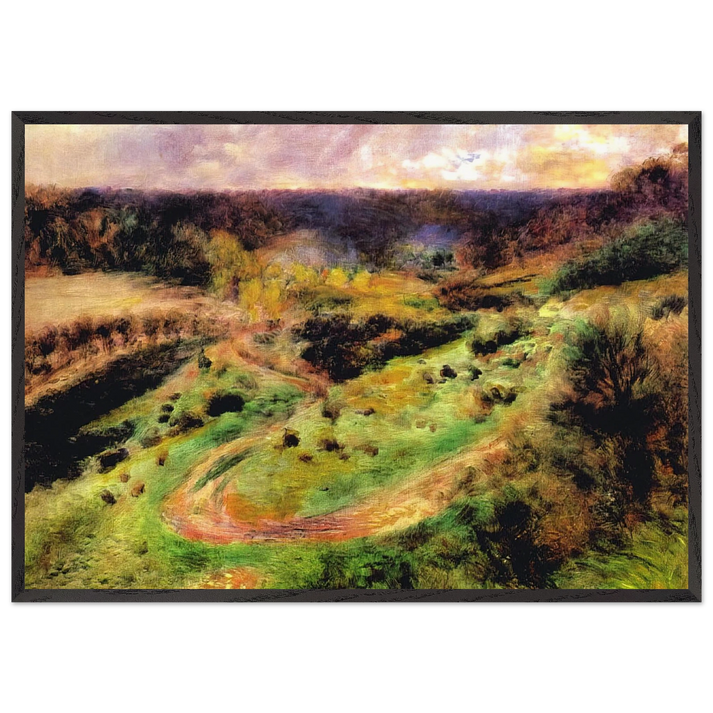 Landscape at Wargemont - Pierre-Auguste Renoir 70x100 cm / 28x40 inches Framed Art Print – Black Wooden Frame