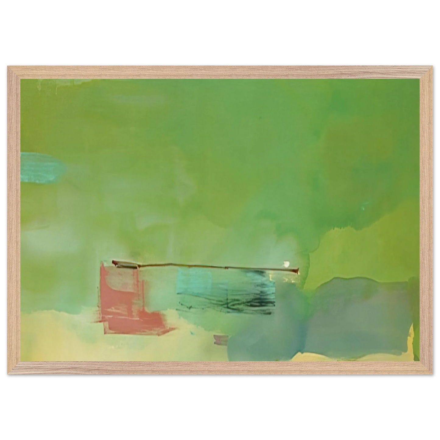Helen Frankenthaler - Springscape - 1975 Wall art - 60x80 cm / 24x32 inches - Premium Wooden Framed Poster With Fine Art Paper - Black frame