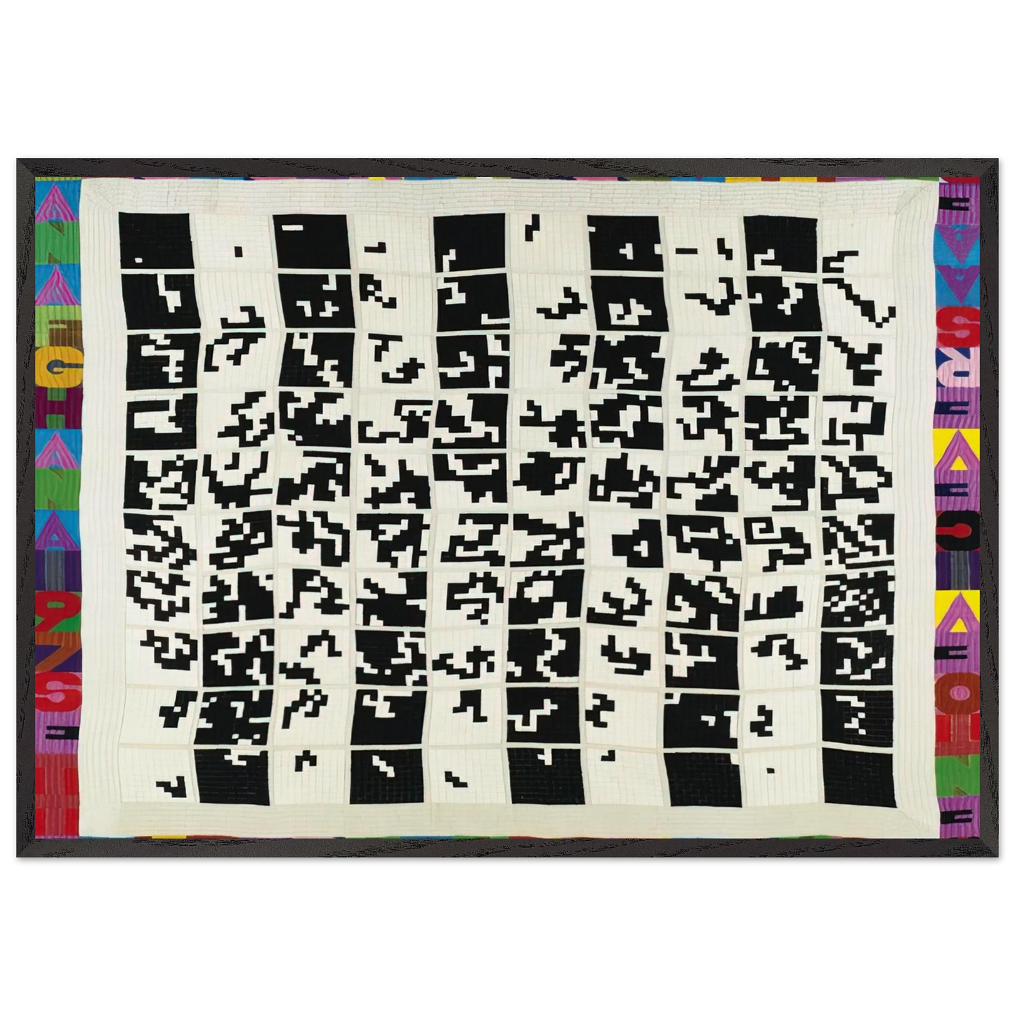 ALTERNANDO DA UNO A CENTO E VICEVERSA 1977 - Alighiero Boetti 70x100 cm / 28x40 inches Framed Art Print – Black Wooden Frame