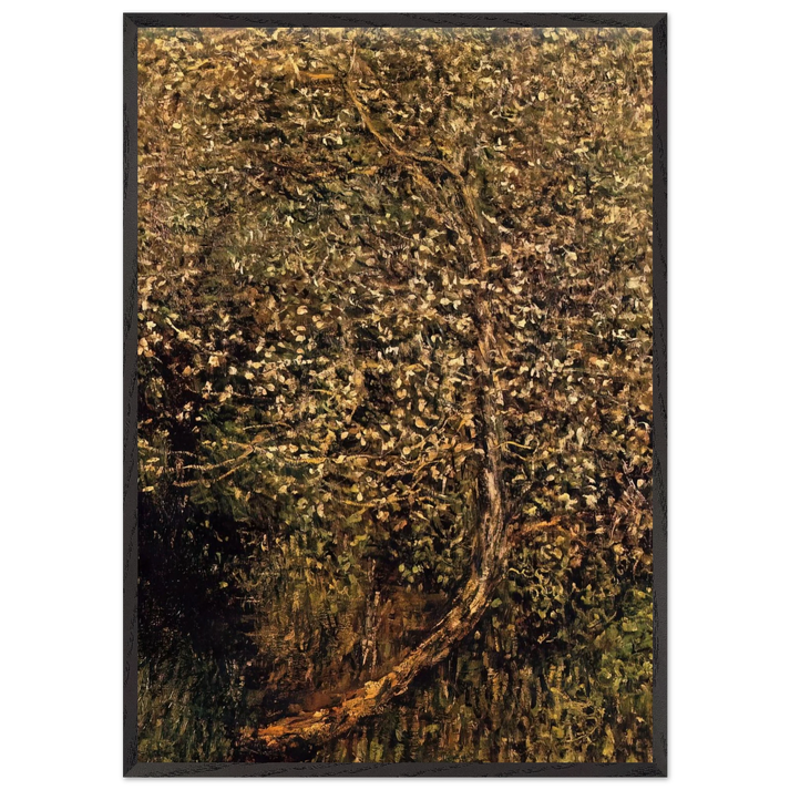 Apple Trees in Blossom by the Water - claude monet 70x100 cm / 28x40 inches Framed Art Print – Black Wooden Frame