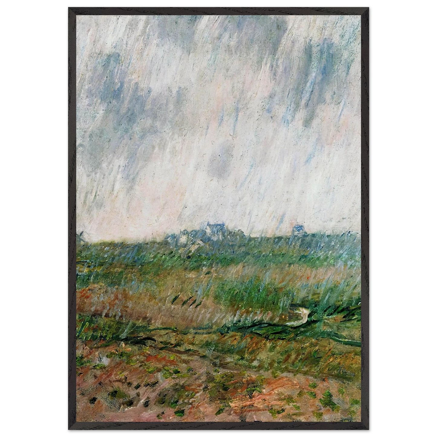 Rain in Belle-Ile - claude monet Framed Art Print – Black Wooden Frame - Default Title - -Framed Art Print