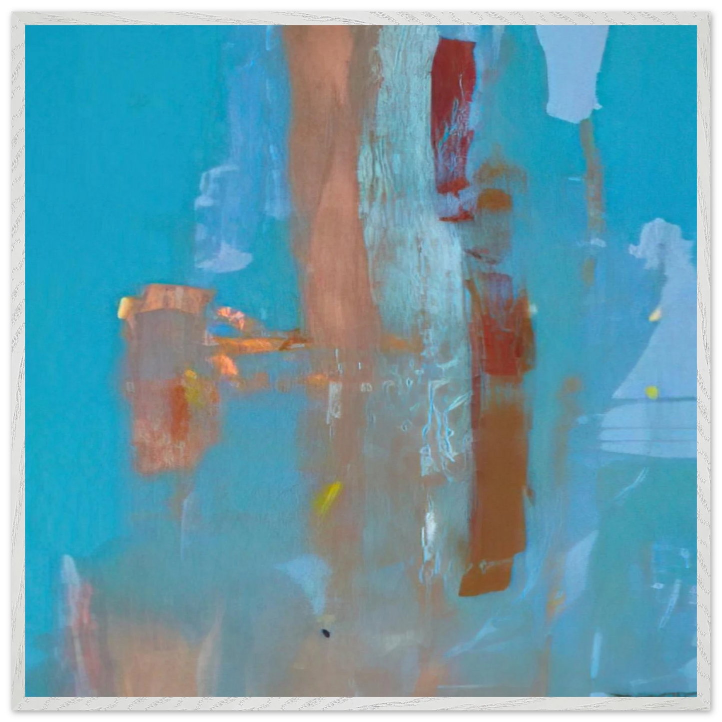 Helen Frankenthaler - In on Blue - 1976 Wall art - 60x80 cm / 24x32 inches - Premium Wooden Framed Poster With Fine Art Paper - White frame
