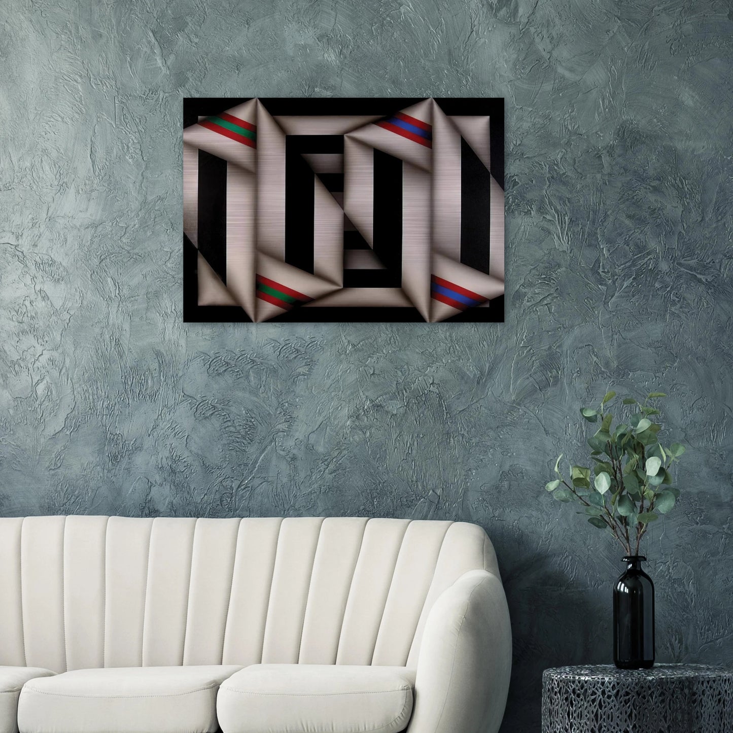 Omelemo II - 1981 - Omar Rayo Brushed Aluminum Print - 70x100 cm / 28x40 inches | Omar Rayo Aluminum Print | Omar Rayo Prints