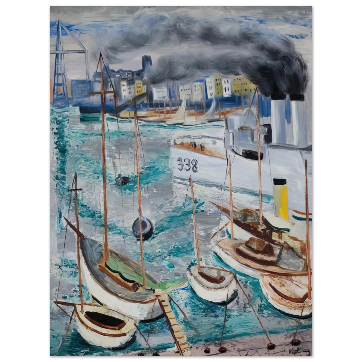 Moise Kisling - MARSEILLE PORT 1 Fine Art Poster - Default Title