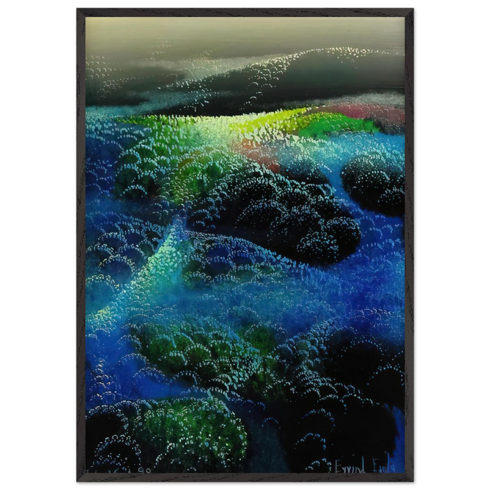 Fields Of Fog - Eyvind Earle 70x100 cm / 28x40 inches Framed Art Print – Black Wooden Frame