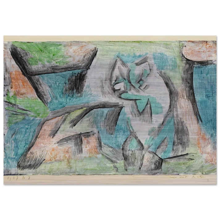 A KIND OF CAT 1937 - Paul Klee Brushed Aluminum Print - 70x100 cm / 28x40 inches | Paul Klee Aluminum Print | Paul Klee Prints