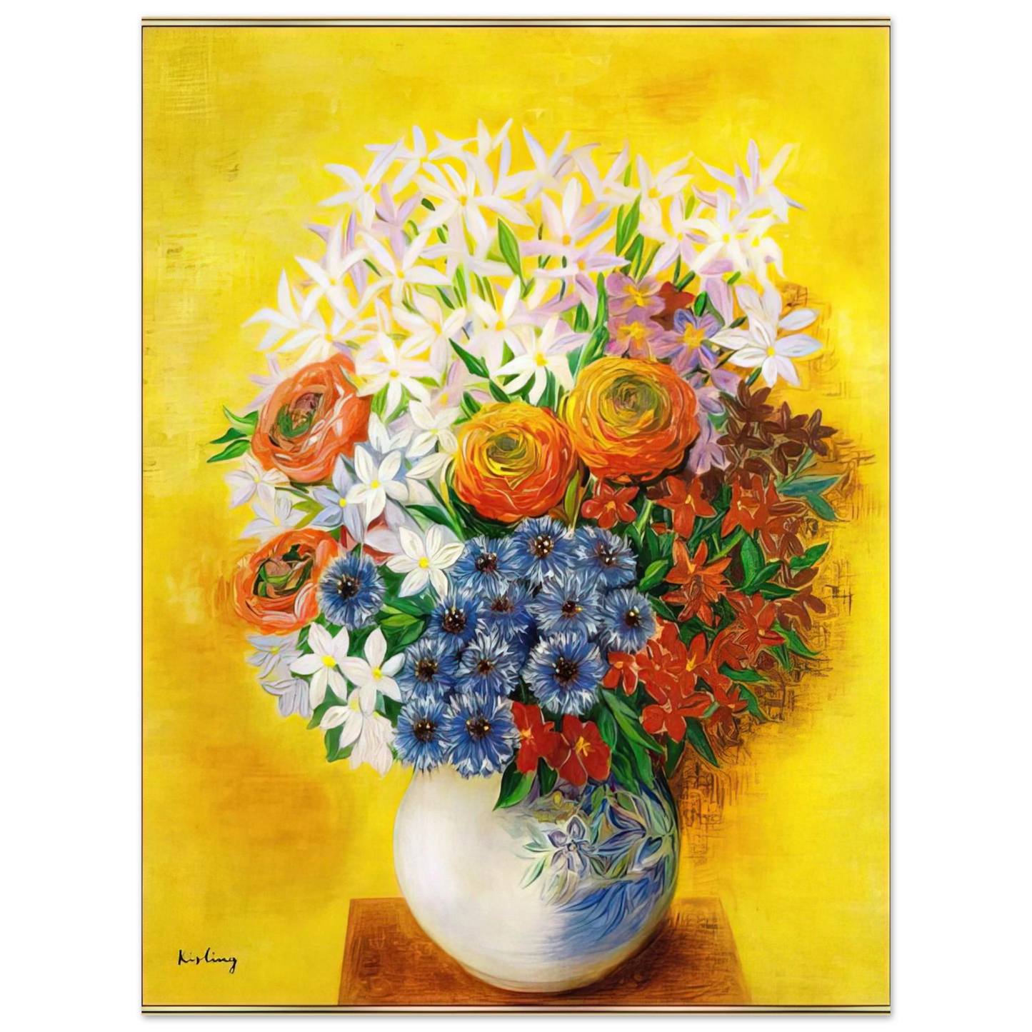 Moise Kisling - BOUQUET OF VARIOUS FLOWERS Fine Art Poster - Default Title
