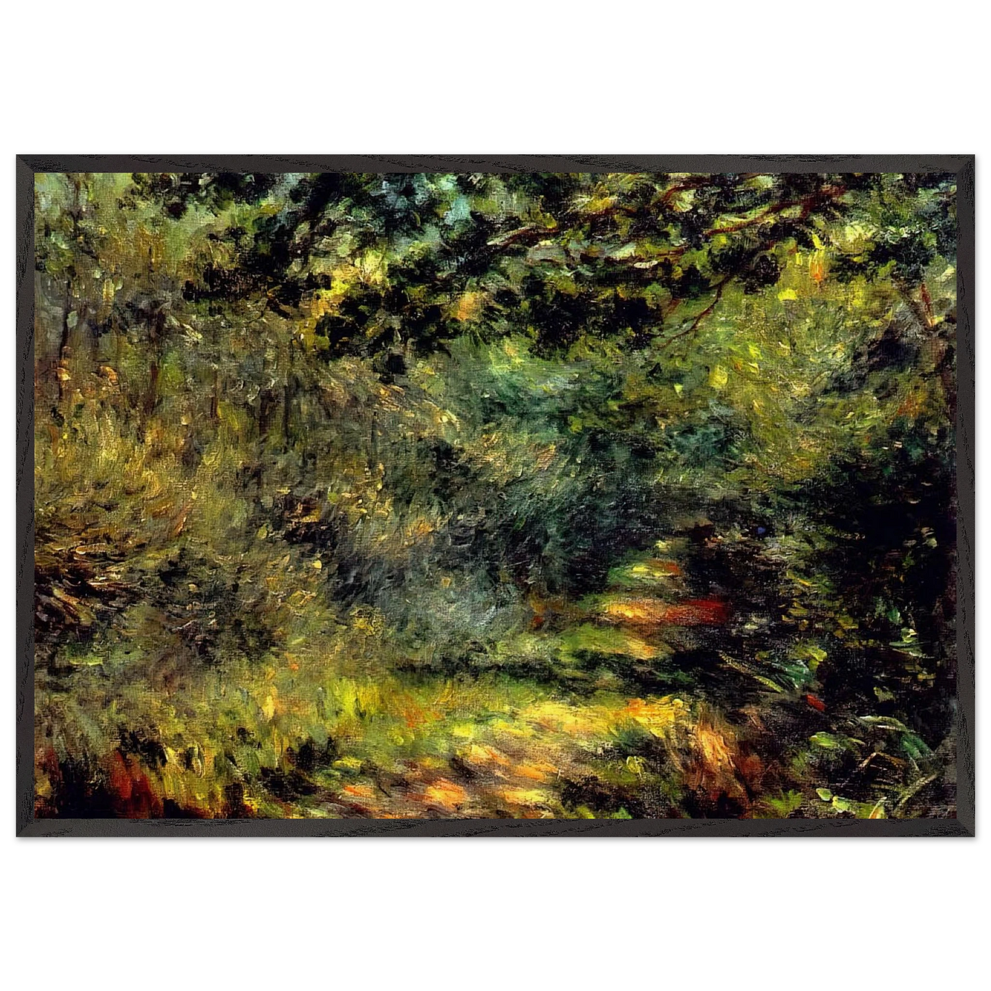 Forest Path N2 - Pierre-Auguste Renoir 70x100 cm / 28x40 inches Framed Art Print – Black Wooden Frame