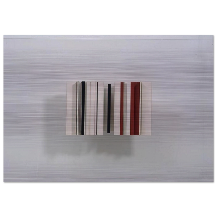 Relief Construction in White, Black and Maroon - 1963 - Victor Pasmore Brushed Aluminum Print - 70x100 cm / 28x40 inches | Victor Pasmore Aluminum Print | Victor Pasmore Prints