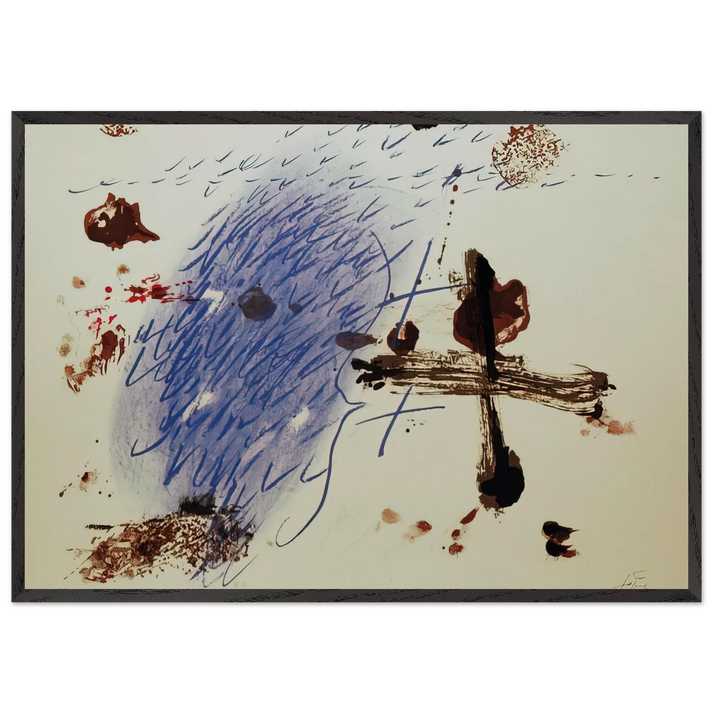 BAN DE LOO COLOGNE 1972 - Antoni Tapies 70x100 cm / 28x40 inches Framed Art Print – Black Wooden Frame