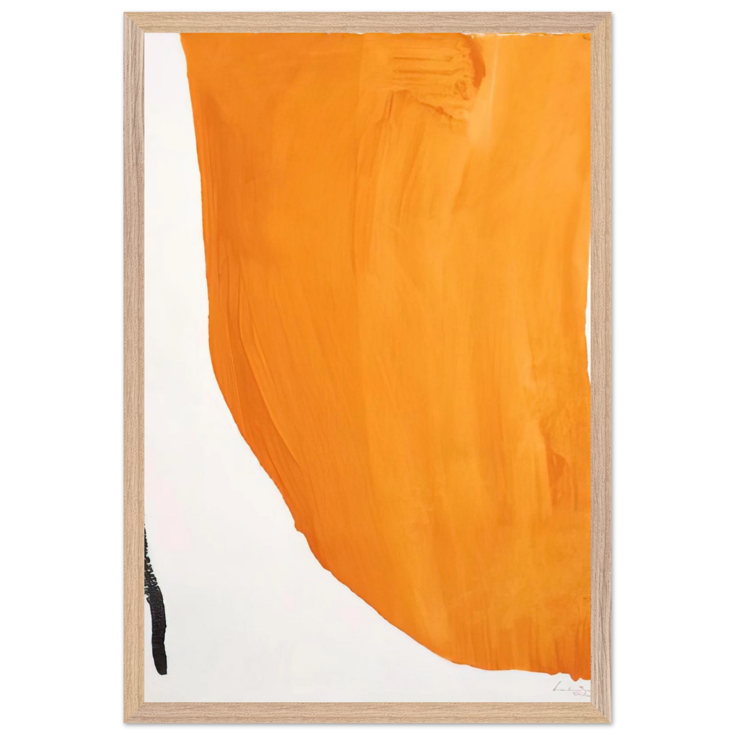 Helen Frankenthaler - Orange Downpour - 1970 Wall art - A2 (42 x 59.4 cm) - Premium Wooden Framed Poster With Fine Art Paper - Wood frame